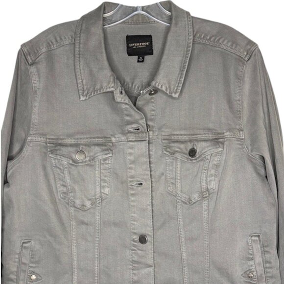 Liverpool Jeans Classic Denim Jacket Stretch Slub Twill - Sharkskin (Gray) - XL - Picture 4 of 15